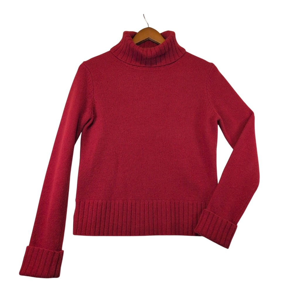 Lauren Ralph Lauren Md Vintage Red Merino Cashmere Angora Turtleneck Old Money